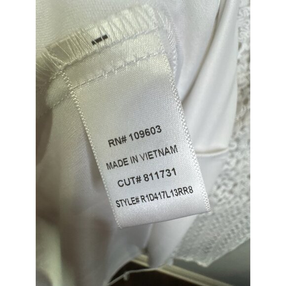 Cold Shoulder White Lace Midi Dress Rabbit Rabbit Rabbit Size 16 Polyester Elega - Picture 4 of 8